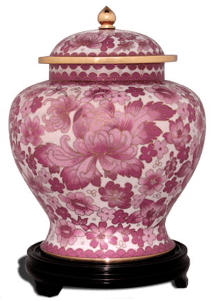 Pink Floral Cloisonne Urn