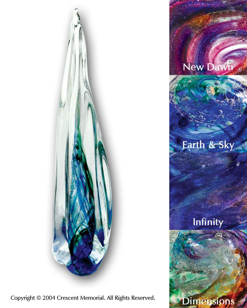 Small Eternal Flame Cremation Art Glass